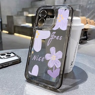 Good case 🔥COD🔥Dark Purple Fresh Flowers SPACE Case สําหรับ iPhone 11 7Plus XR 6s 6 Plus X XS Max 12 13 14 Pro Max 15PRO MAX SE 2020  เคสโทรศัพท์มือถือนิ่ม สําหรับ เคสใสกันกระแทก