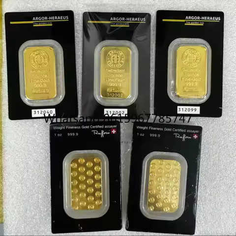 1oz/2.5g/5g/10g/20g/50g/100g Sealed packing Copper Gold Bar 24k Gold Plated Bullion Ingot Bar Unique