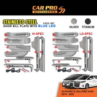 Toyota Alphard AH30 2015 - 2022 Sill Plate Scuff Plate Foot Door Side Step Led kicking Lamp Light Co