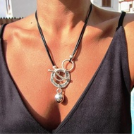 Western Cowgirl Necklace for Women Handmade Leather  Trendy Country Accessories Gifts for Women