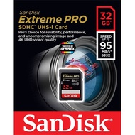 SanDisk Extreme Pro SD Card 32GB ความเร็วอ่าน 95MB/s เขียน90MB/s (SDSDXXG_032G_GN4IN) ใส่ กล้อง กล้องถ่ายรูป กล้องถ่ายภาพ กล้องคอมแพค กล้องDSLR SONY Panasonic Fuji Cannon Casio Nikon