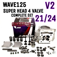 WAVE125 SUPER HEAD 4 VALVE  HEAD COMPLETE SET LEO