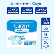 Tã/Bỉm dán người lớn siêu thấm Caryn dành cho người hạn chế khả năng đi lại  Size XL16 miếng
