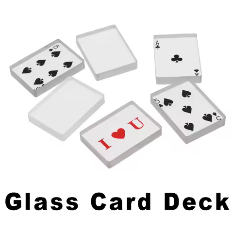 Realistic Omni Deck Glass Card Deck Ice Bound Magic Tricks Gimmick Close Up Card Illusion Accessorie