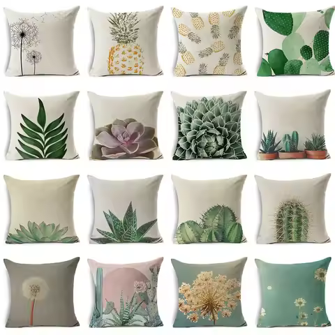 Nordic Style Succulents Printed Cushion Cover Pineapple Ananas Pattern Pillow Case Home Decorative S