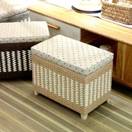Storage stool woven storage box shoe stool storage stool pastoral home stool door wearing shoe stool
