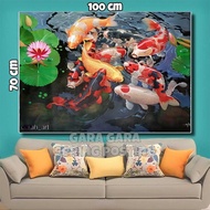 Koi fish Poster wall display JumboBIG size 100x50cm 100x70cm 150x100cm 200x100cm + FRAME