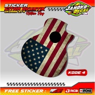 ACOUSTIC GUITAR DECAL SIZE 3/4 NATION FLAG EDITION ACOUSTIC GUITAR VARIATION STICKER/