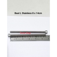 Stainless Steel L6 Bolt 12 Bolt 8mm x 14cm/