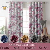 Langsir Sorona / Ready Made Curtain / Langsir Bercorak Bunga / Langsir Rumah / Langsir Sliding Door 