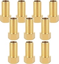 WOPPLXY 10 PCS Brass Pipe Fittings, 1/2" Female to 1/2" Male Pipe Longer Fitting Converter Adapter, 