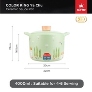 Color King YaChu 100% Ceramic Stock Pot 4000ml (Green Color)/ Ceramic Cookware / Healthy Cookware / 