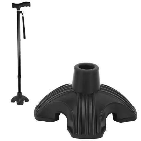 19mm Cane Tip Quad Rubber Base Thicken Anti Slip Crutch Tips Foot Pad Replacement for Walking Stick 