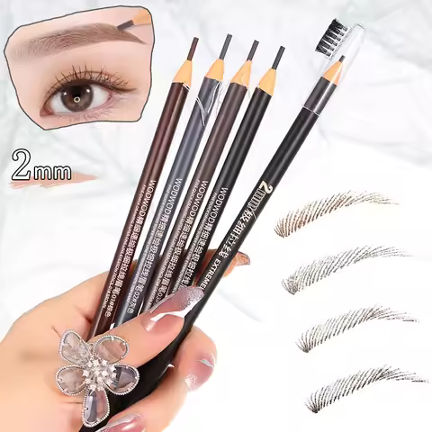 4 Colors Eyebrow Pencil Makeup 2 In 1 Eyeliner Marker Waterproof Tattoo for Eyebrows Enhancer Dye Ti