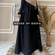 House of Geefa - Abaya Gamis Hitam - Abaya + Belt Gratis Sabuk Tali - Abaya Turkey Mewah 2022 - New