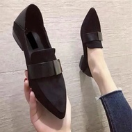 Influencer Shoes Hutong 2026 Suede Women's Shoes - Soft-soled Pointed Loafers