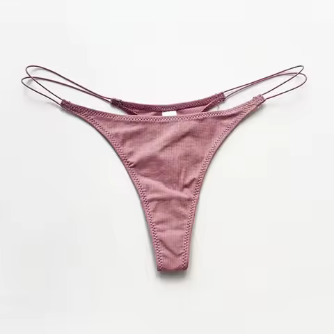girl showing real panties Womens Solid Underwear V String Thong Panty Lingerie Underwear Women Bikin
