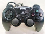 【奇奇怪界】SONY PS2 HORI 連發震動手把 黑色 已更換全新類比頭 比例為PS3類比頭大小 較為好按