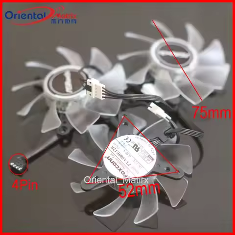 3pcs/Lot PVA080E12R 12V 0.5A 75mm VGA Fan For ASROCK RX5700 RX5700XT Phantom Gaming D Graphics Card 