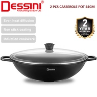 DESSINI ITALY GLW-44 Casserole Induction Die Cast Aluminium Non Stick Stock Pot Bowl Wok Fry Pan Coo