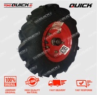 Set Roda Karet Ring 6 Inch Traktor Quick Cultivator Cakar Baja Mini (Ban Luar Ban Dalam Velg)