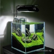 【In stock】Designer Aquarium Fish Tank complete / Mini Aquarium Betta Tank House Betta House Double / Betta Tank / Betta Aquarium / Jinjing Super White Fish Tank Mini Aquarium Ecolo