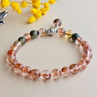 絲路 - 天然紅髮晶 + 綠髮晶 + 黃水晶 + 925純銀手鍊