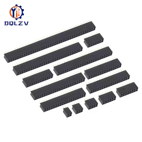 2.54mm Double Row Straight Female 2-40P Pin Header Socket Connector 2x2/3/4/5/6/7/8/9/10/12/14/16/18