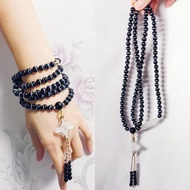 頂級一線黑瑪瑙藥師珠 白水晶天眼 金剛杵 108念珠 8mm 單品 禮物