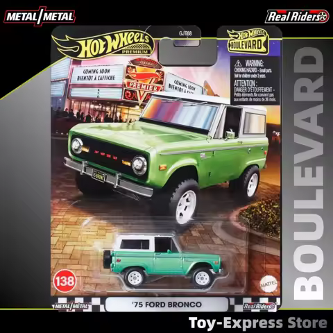 Hot Wheels Premium 2025 Boulevard Children Toys '75 Ford Bronco 1:64 Car Model Hotwheels 2025 Collec
