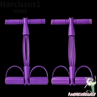 NARCISSUS 2PCS Pedal Resistance Band, 4 Tube 6 Tube Resistance Band Trainer, Compact T Handle Dual F