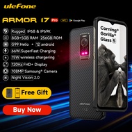 Ulefone Armor 17 Pro Rugged Smartphone Night Vision 8GB 256GB Helio G99 4G Mobile Phones 120Hz 108MP Android 12 NFC Global version