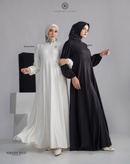 HUMAIRAH DRESS √ Gamis hitam putih Nadheera Luxury promo √ Remeisha Store