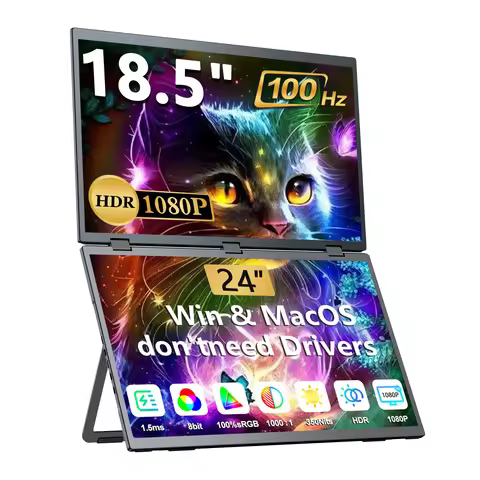 UPERFECT UStation Delta Max Folding Stacked Portable Monitor 1080P IPS 18.5 inch * 2 Dual Triple Scr