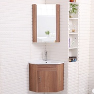 ‍🚢Triangle Corner Solid Wood Wall Cupboard Washbasin Mirror Cabinet Set Corner Floor Sink Bathroom Cabinet Combination S