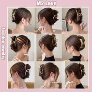 Korean Style Hair Clips for Women Square Metal Hair Pin Big Size Pearl Hair Clip Fashion Girl Ribbon