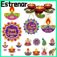 ESTRENAR Diwali Door Hanging Pendants, DIY Happy Diwali Diwali Hanging Ornament, Fashion Paper Wall 