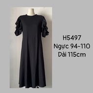 H5497 54 loose black dress si street dress ootd secondhand
