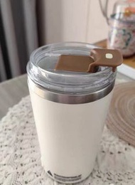 電動攪拌杯 自動磁力咖啡杯 白色400ml 充電款