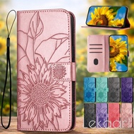 Wallet Flip Case for T-mobile Revvl 8 7 6 T Phone 3 2 Pro Pro 5G Leather Sunflower Magnetic Card Hol