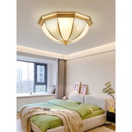 All Copper Ceiling Lamp Bedroom Lamp Aisle Corridor Balcony Lamp American Retro Creative Study Lamp 