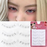 5 Pairs Comic Barbie Wildcat Lower Eyelashes / Women Faux Chemical Fiber False Eyelashes / Beauty Makeup Lashes Extension Tools / Lazy One-piece Transparent Stem False Eyelashes