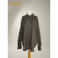 KEMEJA BIGGYPLUS - Amelia Shirt, Big Size Women's Shirt, Jumbo Checked Women's Shirt, 3XL, LD 120 4X