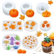 4/7/8pcs Horror Fest Silicone Mold Pack, Gourd & Maple Leaf Candle Making Shapes, Self-Made Baking C