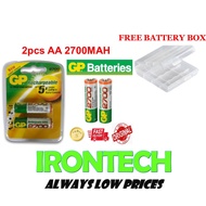 2 pc 2700 AA GP 1.2V Rechargeable Battery Universal