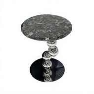 Marble Coffee Table Round Center Table Modern Minimalist Living Room Accent Stone Top