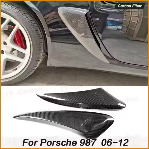 Real Carbon Fiber Side Vent Air Intake Duct Body Parts For Porsche 987 Cayman Side Air Vents Splitte