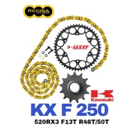 REGINA Sprocket Set KAWASAKI KX F 250 2006-2010 Rantai Spoket ZRING 520ZRT Ring Gold Chain motor par
