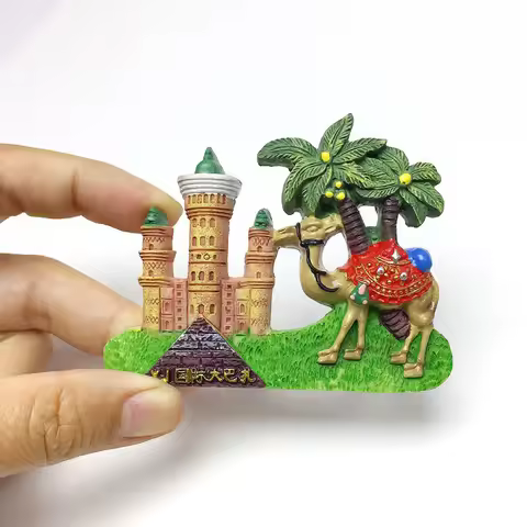 3D Resin Magnet from Xinjiang China International Bazaar Urumqi Camel And Palm Tree Design Cute Home