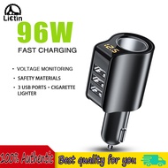 LICTIN Three USB Ports Car Charger LED Digital Display Phone Charger 3.1A Fast Car Charger 12v Lighter Socket, Universal for Mobile Phones for Huawei SAMSUNG vivo iPhone Xiaomi Car Charger